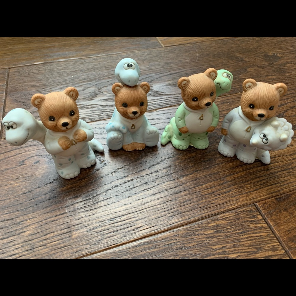 Vintage Rare HOMCO Bears Set #1438 Made in Sri Lanka Dino Pajamas Pjs